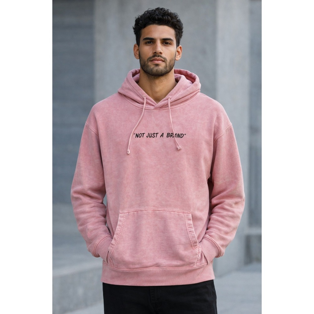 RUN N TELL APPAREL Pink Acid Wash Hoodie RnT Logo Streetwear Mens  Large